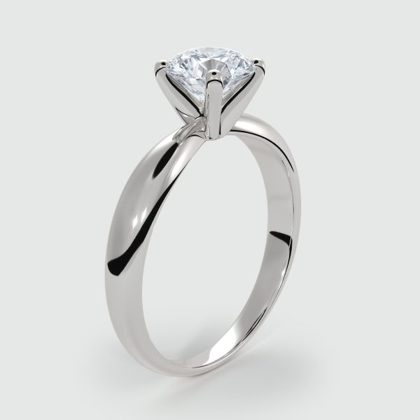 טבעת אירוסין סוליטר Alma עם יהלום מעבדה עגול בזהב לבן